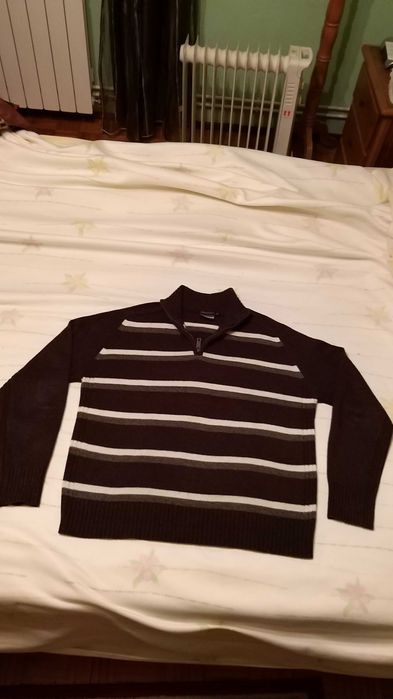 camisola T-TRAXX castanho e,beje e branco