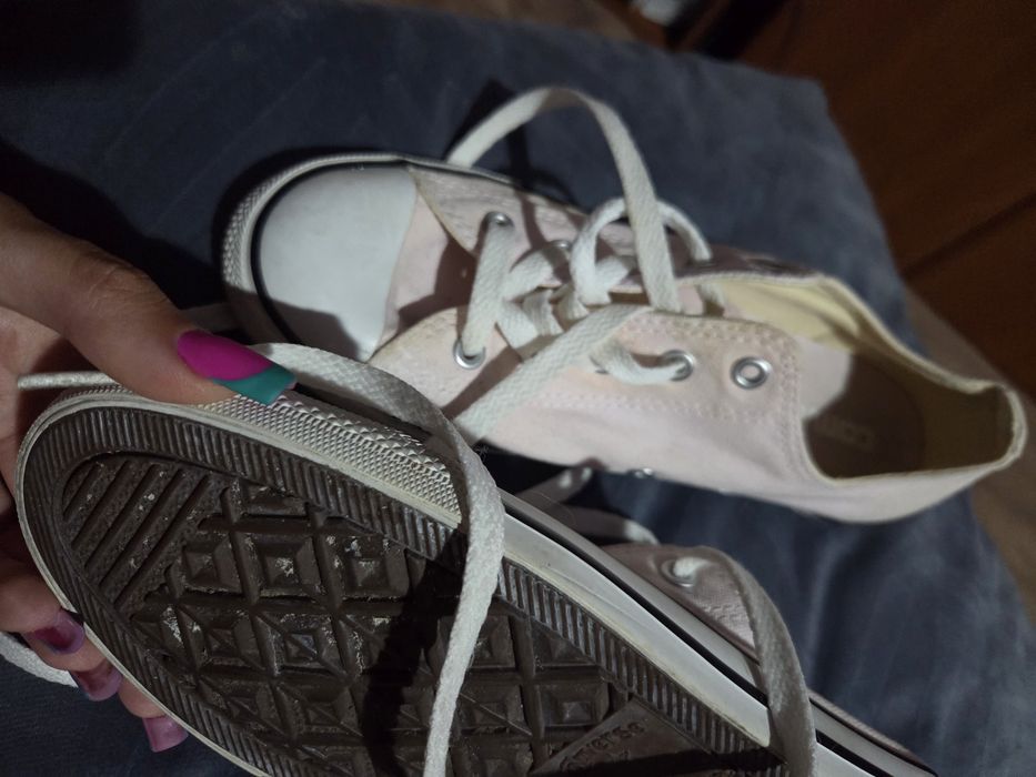 Converse pudrowy róż, raz ubrane, rozmiar 38