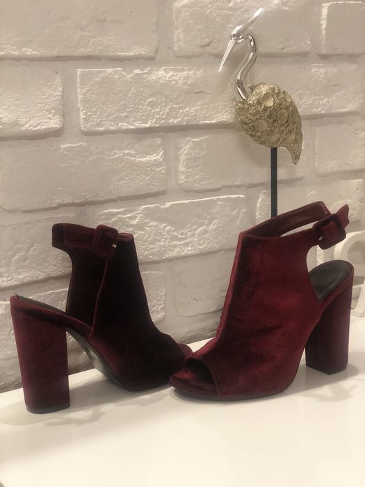 Buty na słupku 11cm New Look rozm 38 Bordowe