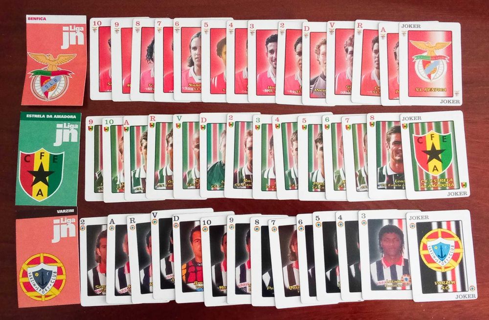 18 baralhos de Cartas Liga JN da época 97/98