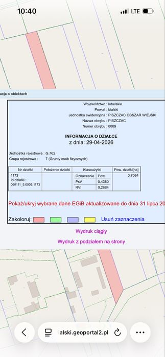 Działka rolna Piszczac