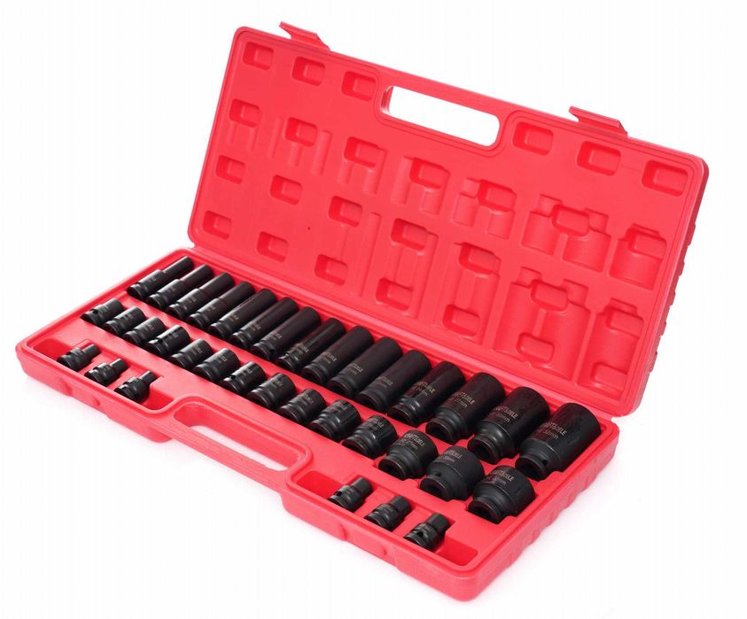 ZESTAW NASADEK UDAROWYCH nasadki Udarowe Długie Krótkie 1/2" 35EL 8-32