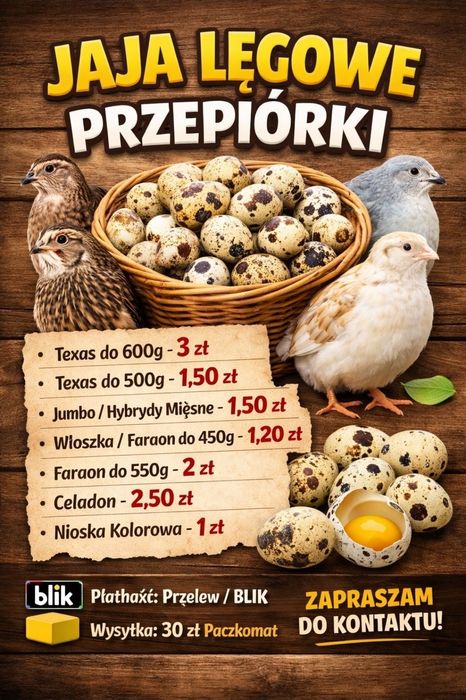 Jaja przepiórcze sezon 2026 jajka lęgowe przepiórki przepiórek  JAKOŚĆ