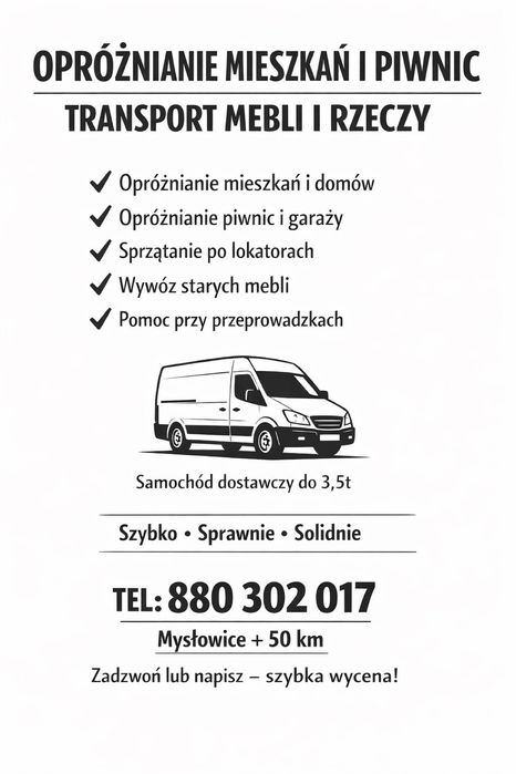 opróżnie mieszkanie, piwnicę lub garażu