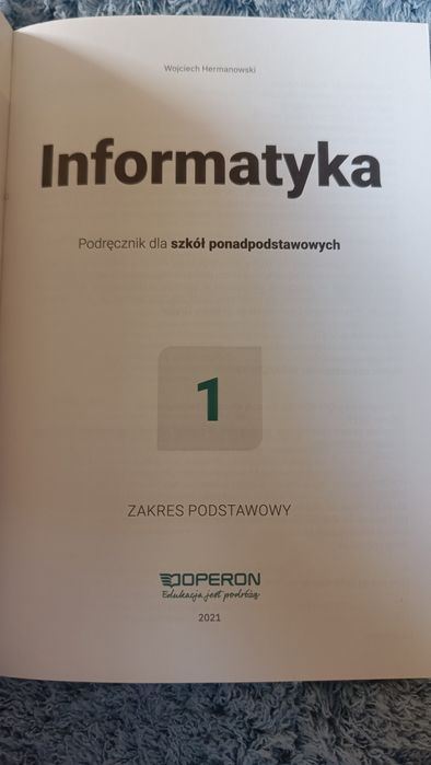 Informatyka podręcznik szkoły ponadpodstawowe Operon 2021