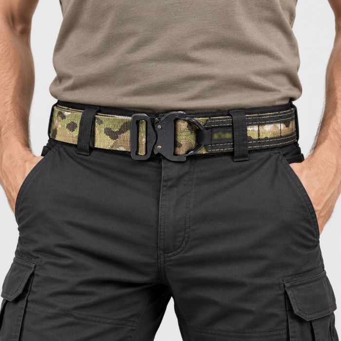 Pas taktyczny militarny MOLLE moro M 101 cm + pas wewnętrzny czarny