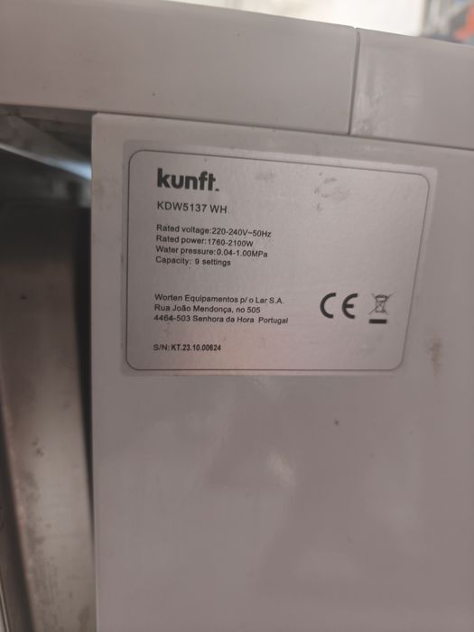 Máquina de lavar loiça kunft
