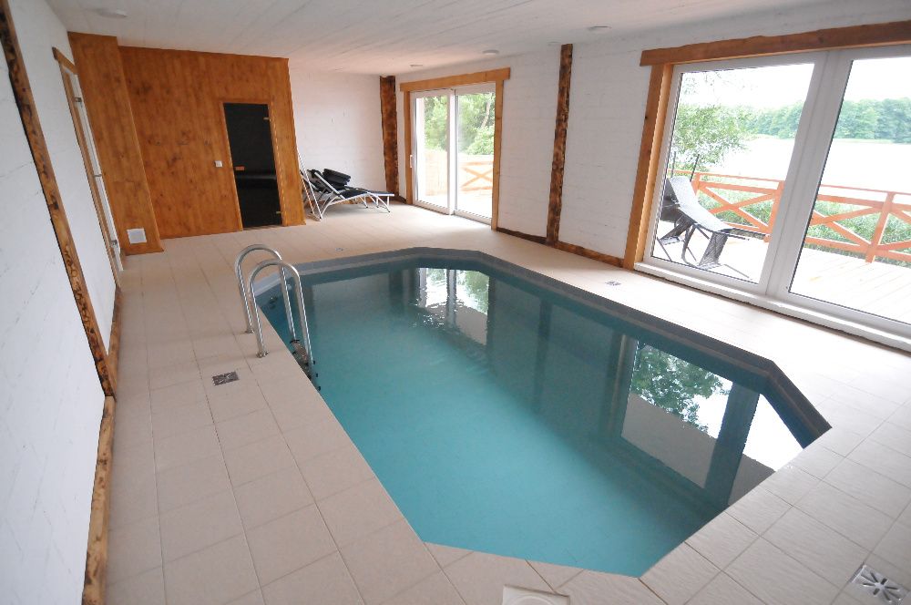 Dom na Mazurach przy jeziorze z Basenem Dłużec,Mikołajki, Mrągowo