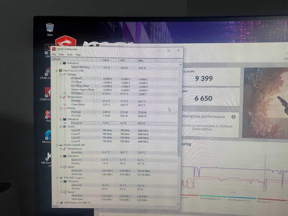 Promocja! Komputer gamingowy Intel RX 6600 XT 16GB DDR4 512GB