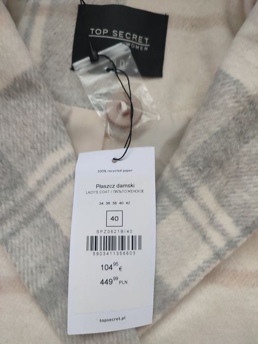 Płaszcz damski Top Secret 40,zimowy/wiosenny, kurtka
