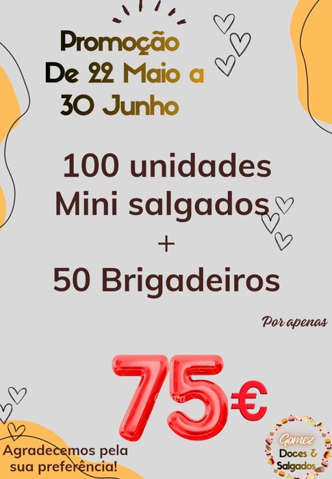 PROMOÇÃO Salgados Miniaturas/Festa Aniversário/Crianças/Brigadeiros/Festas /eventos