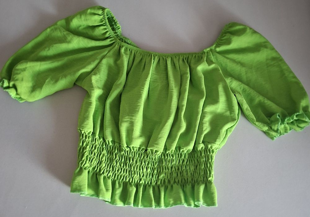 Nowa włoska hiszpanka rękaw bufki czarna i jabłko r. uniwersalny XS -M