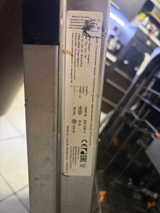 Посудомийна машина Gorenje, 60 см, несправна