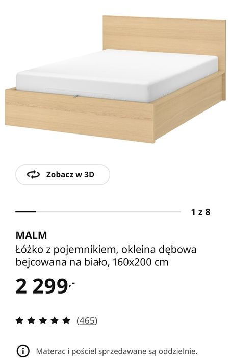 Sypialnia IKEA Malm 160x200 +Możliwość Dowozu