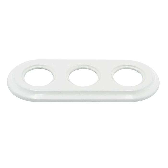 RETRO Ceramic Komplet Biały - Wyłącznik/Gniazdo schuko - 2 szt/Ramka potrójna