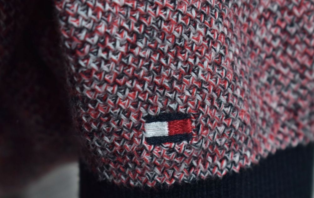 Tommy Hilfiger Bawełniany Sweter Czerwony Melanż S