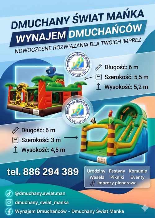 Wynajem dmuchańców / dmuchańce / fotobudka 360 /