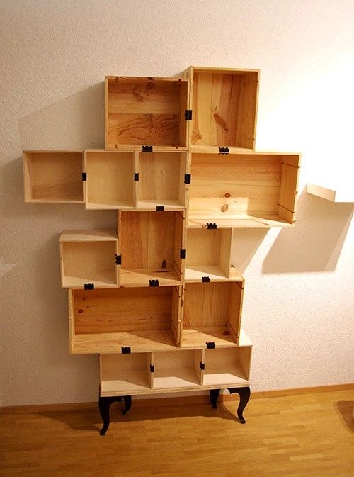 Caixas de vinho/madeira estantes para livros CD/decoração