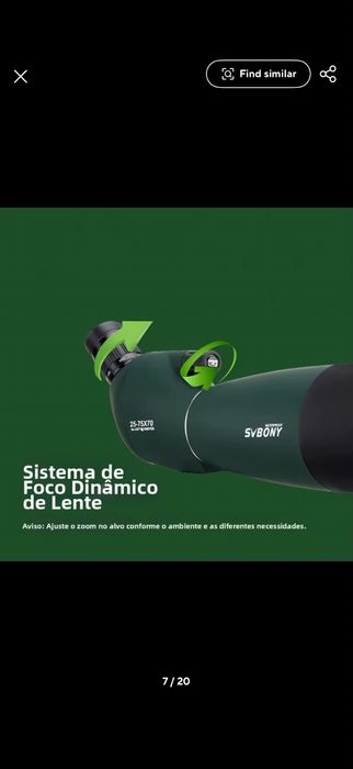 Monoculo para observação 25x75x70