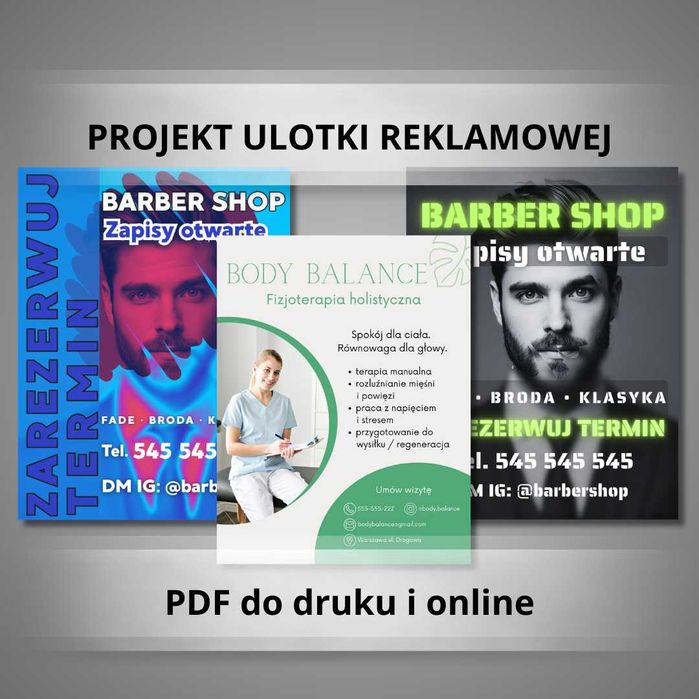 Projekt ulotki reklamowej | oferta | cennik | PDF do druku