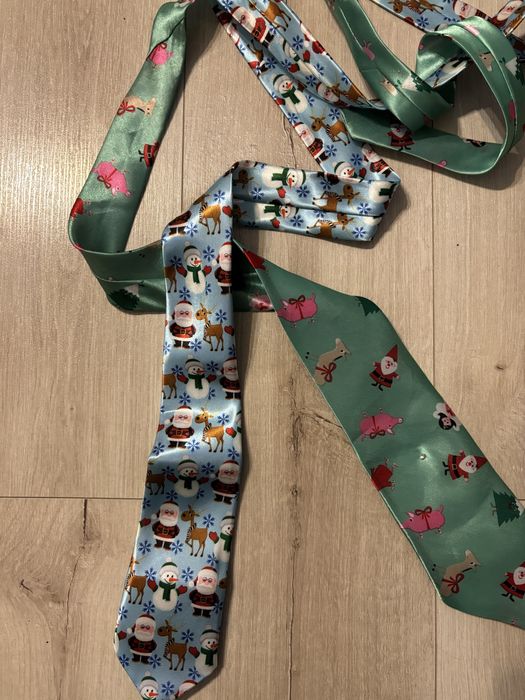 Zestaw 2 krawaty nowe świąteczne