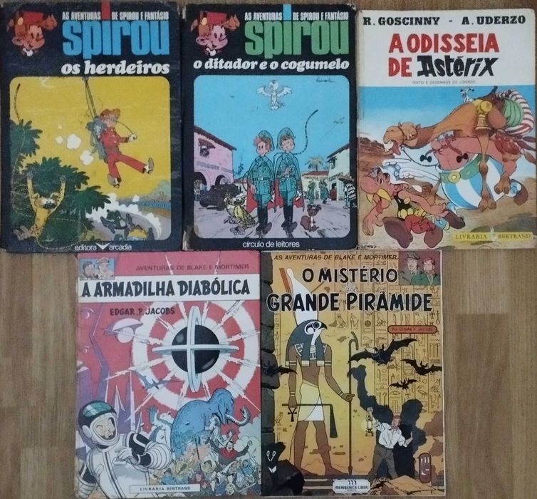 5 Livros Antigos Banda Desenhada Asterix,Spirou,Blake & Mortimer