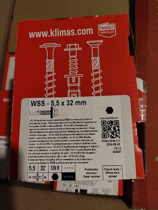 Wkręty 5,5x32, 4,8x19 farmerskie z podkładką EPDM