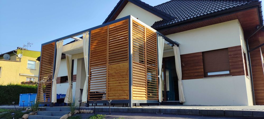 Żaluzje tarasowe  do : pergola altana taras balkon ogród.