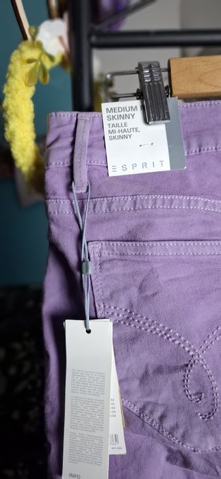 Esprit fioletowe jeansy damski L Nowe