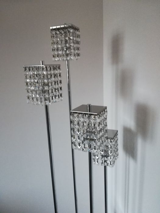 Lampa podłogowa i sufitowa- KOMPLET, Led, kryształy Glamour