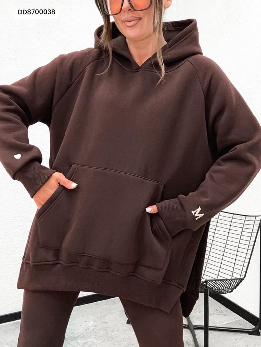 Komplet bluza ocieplana + leginsy prążek