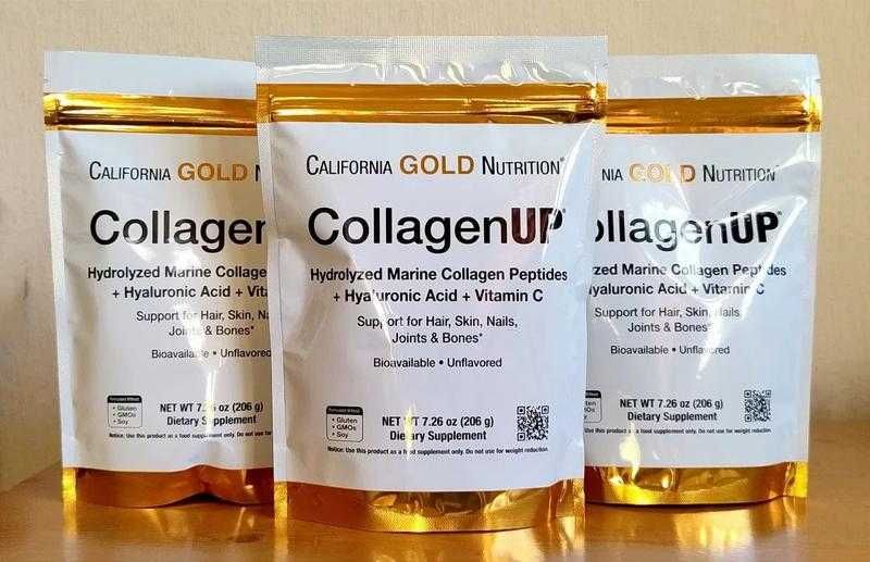 204 г/464 г/1 кг Collagen UP Морской коллаген 1 и 3 тип с витамином С