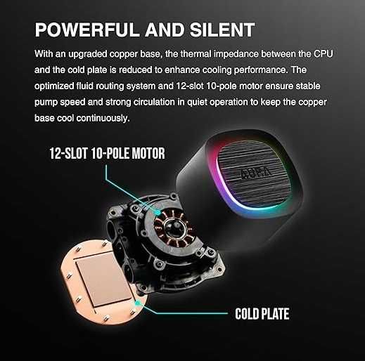 GAMDIAS AURA GL240 V2 AIO 240mm ARGB Ciche Chłodzenie CPU