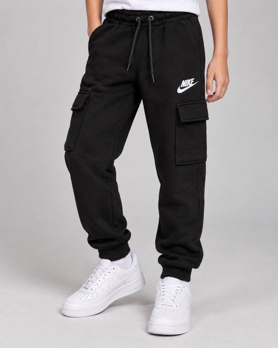 Дитячі та підліткові спортивні штани-карго Nike (на байці; чорний/ графіт; на зріст 128-152 см та 140-164 см)