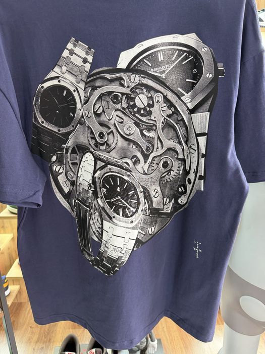 Футболка Cactus Jack x Audemars Piguet Travis Scott Navy Blue Off-White Bape
