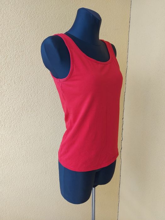 95% Bawełna Czerwona bluzka damska na ramiączkach bokserka gładka L 40