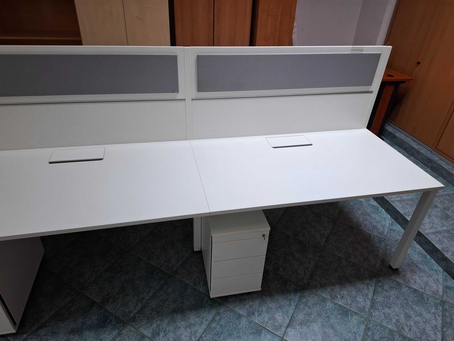 Biurko 6 stanowiskowe typu Bench Maro 420x160 białe