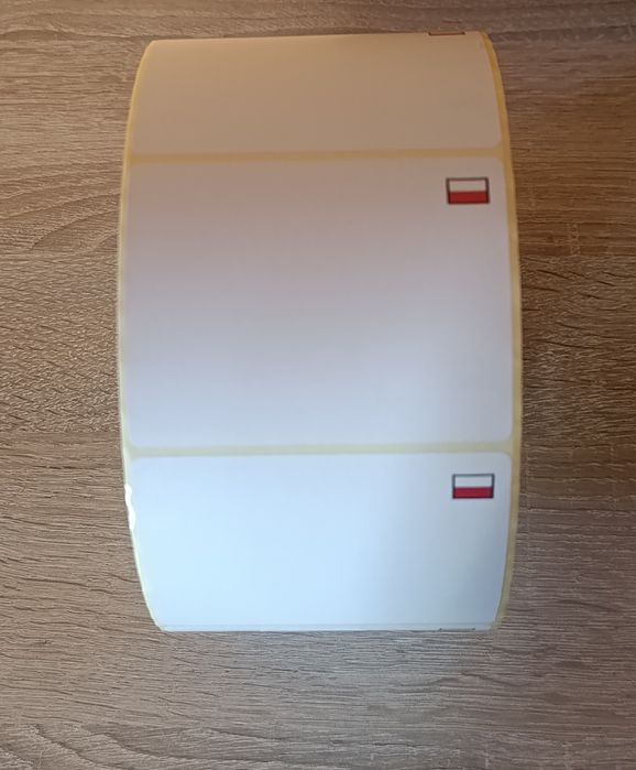 Etykiety termiczne z flagą Polski 90x70