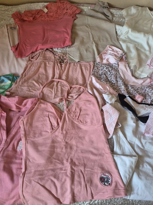 Bluzki, t shirt, topy damskie okolo s/m zestaw
