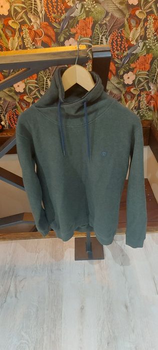 Ciepła bluza męska z ciekawym golfem, ozdobny golf, ciepły na jesień