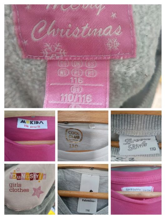 Zestaw bluzek z długim rękawem dla dziewczynki 110, 116