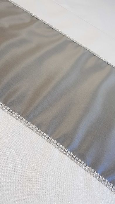 Colcha e Almofadas - Branco Pérola e Prata - SUPER PREÇO