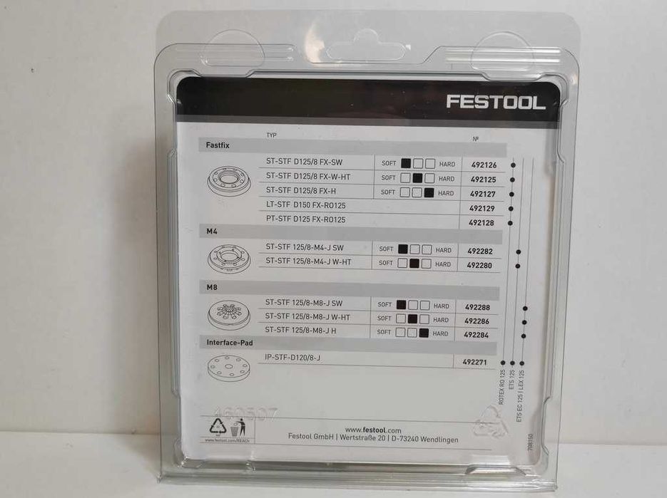 Festool Talerz szlifierski ETS 125 ST-STF 125/8-M4-J W-HT + FV