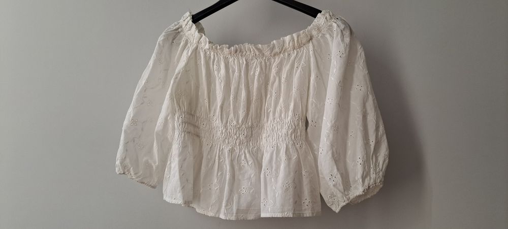 Top zara s bordado inglês