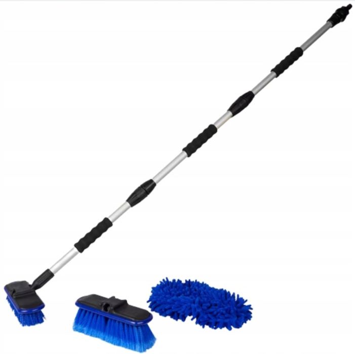 Zestaw do mycia samochodu okien  paneli 160cm teleskopowa szczotka