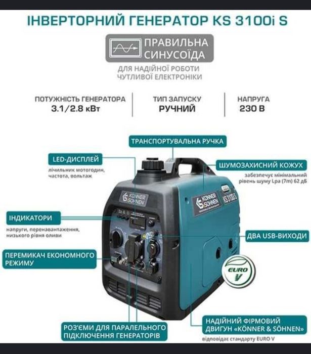 Генератор Könner&Söhnen KS 3100і S + 2л. масла