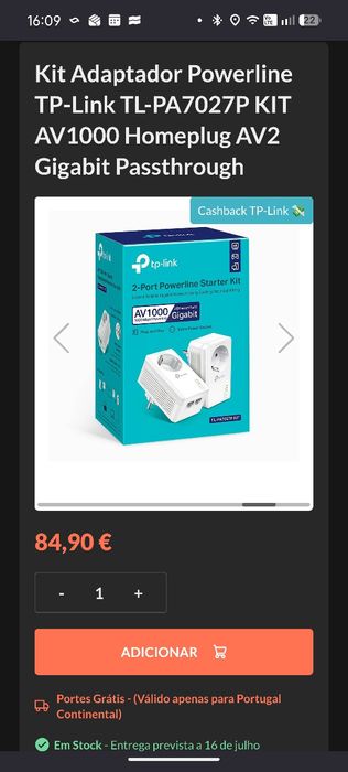 Kit Adaptador Powerline TP-Link TL-PA7027P KIT AV1000