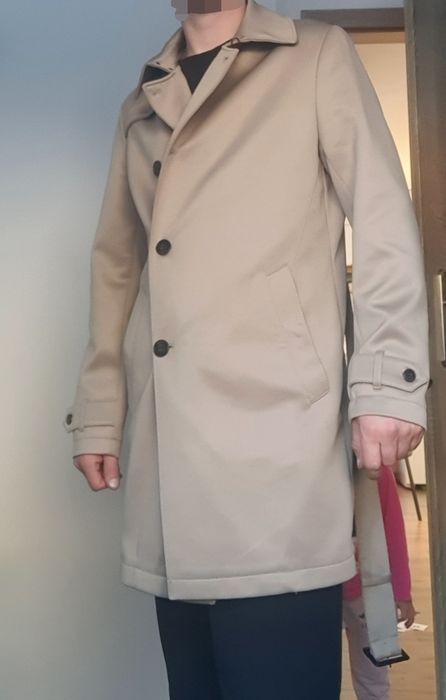 Elegancki płaszcz długi z pasem ZARA