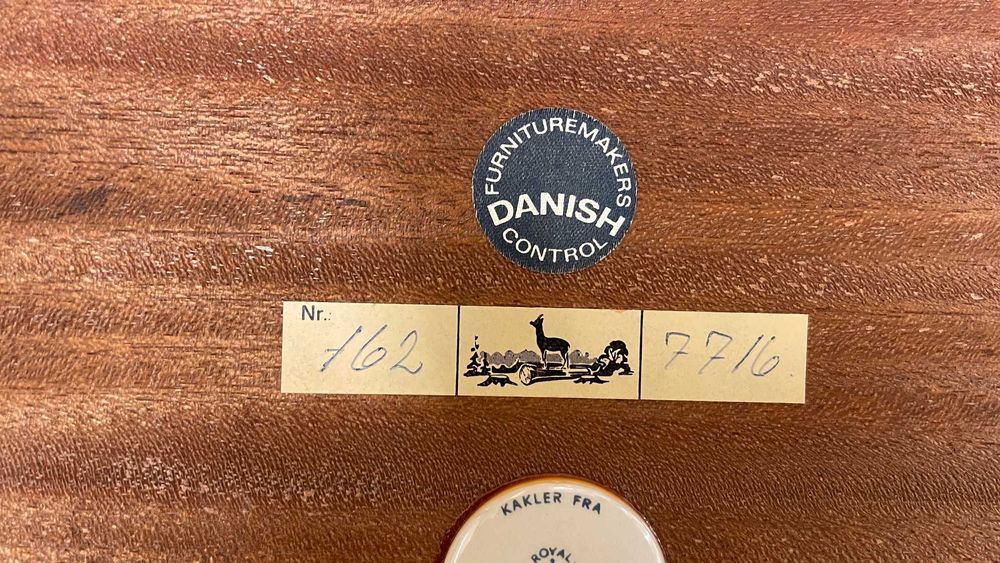 Mesa s apoio Severin Hansen para Haslev Dinamarquesa Pau Santo Azulejo