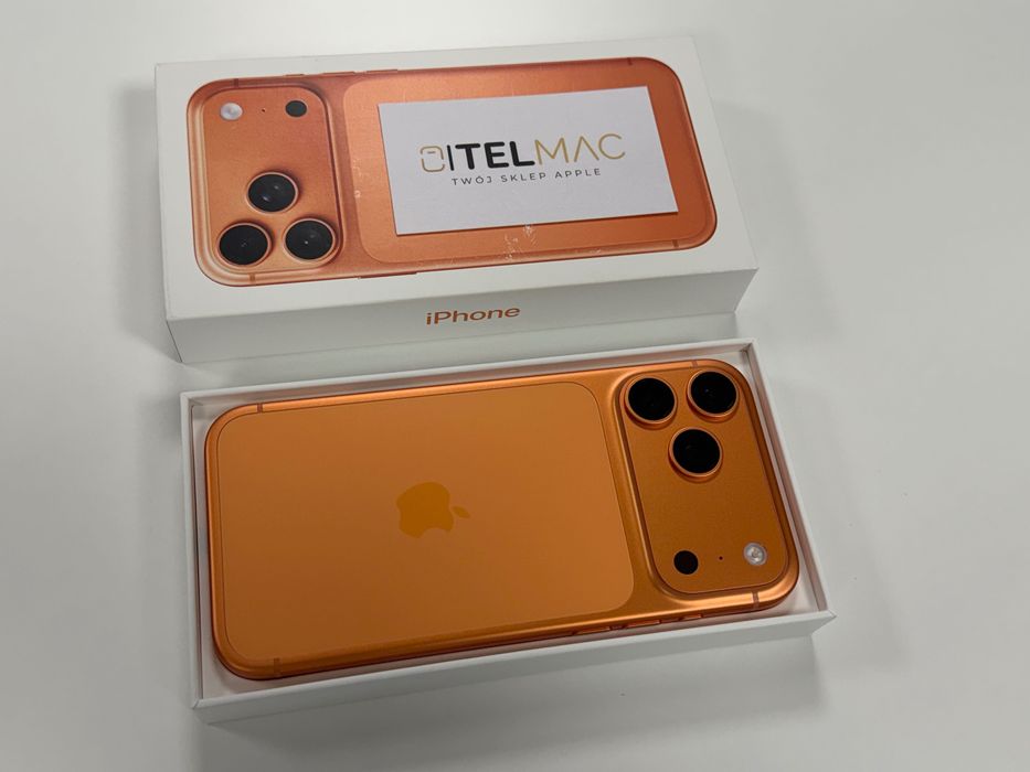 Apple iPhone 17 Pro Max 256 GB 5G BAT 100% 0 CYKLI • Orange • SIM • Raty 0%